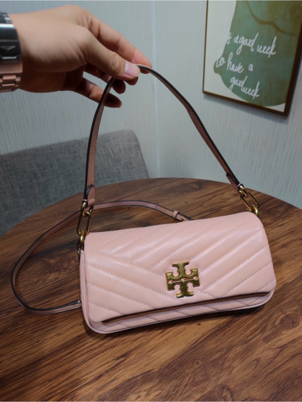 Tory Burch Pink Quilted Shoulder Bag - Picture 3 of 8